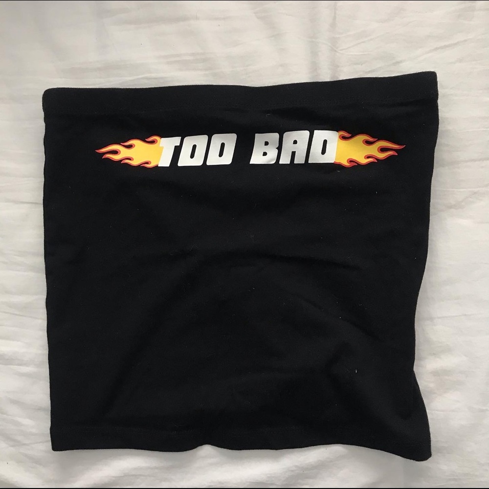 GRAPHIC FLAME BLACK TUBE TOP